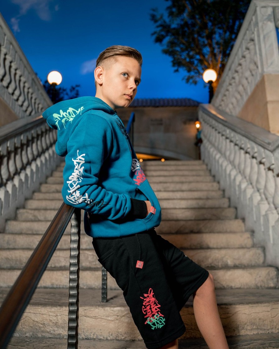 Toj FirstGrade | Firstgrade "Graffiti" Hoodie - Azure Blue