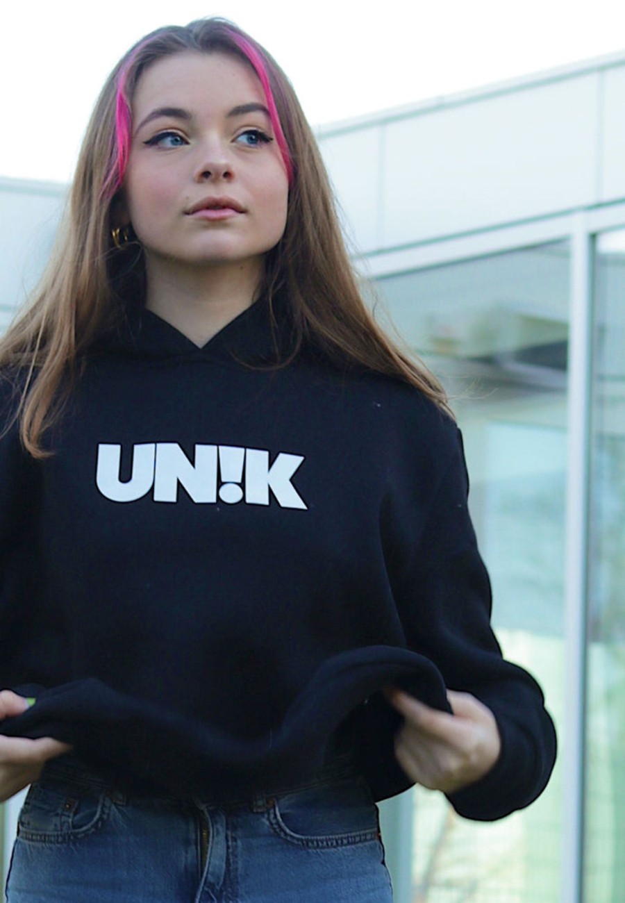 Toj UNIK | Un!K Hoodie - Sort M. Hvid Print