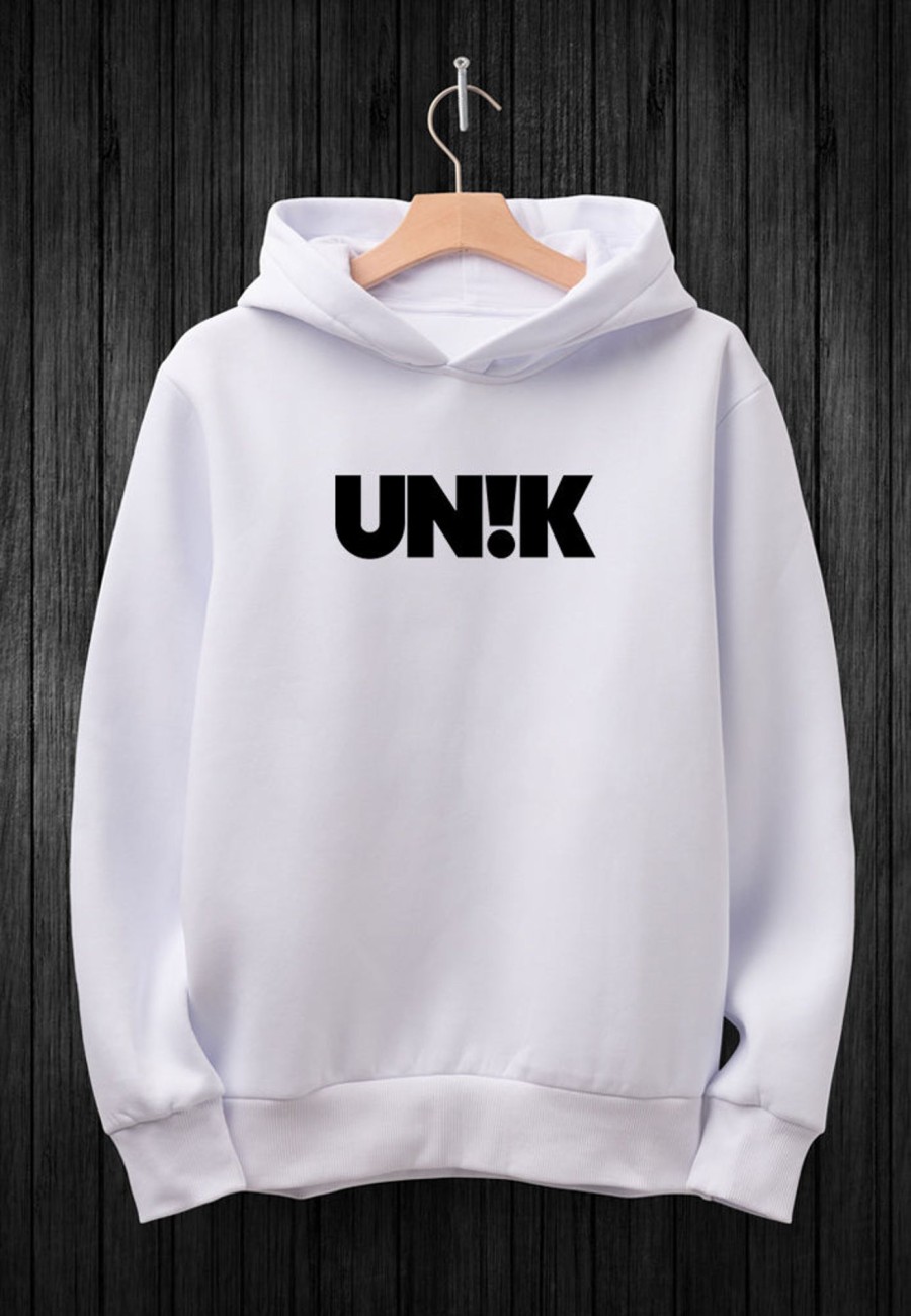 Toj UNIK | Un!K Hoodie - Hvid M. Sort Print