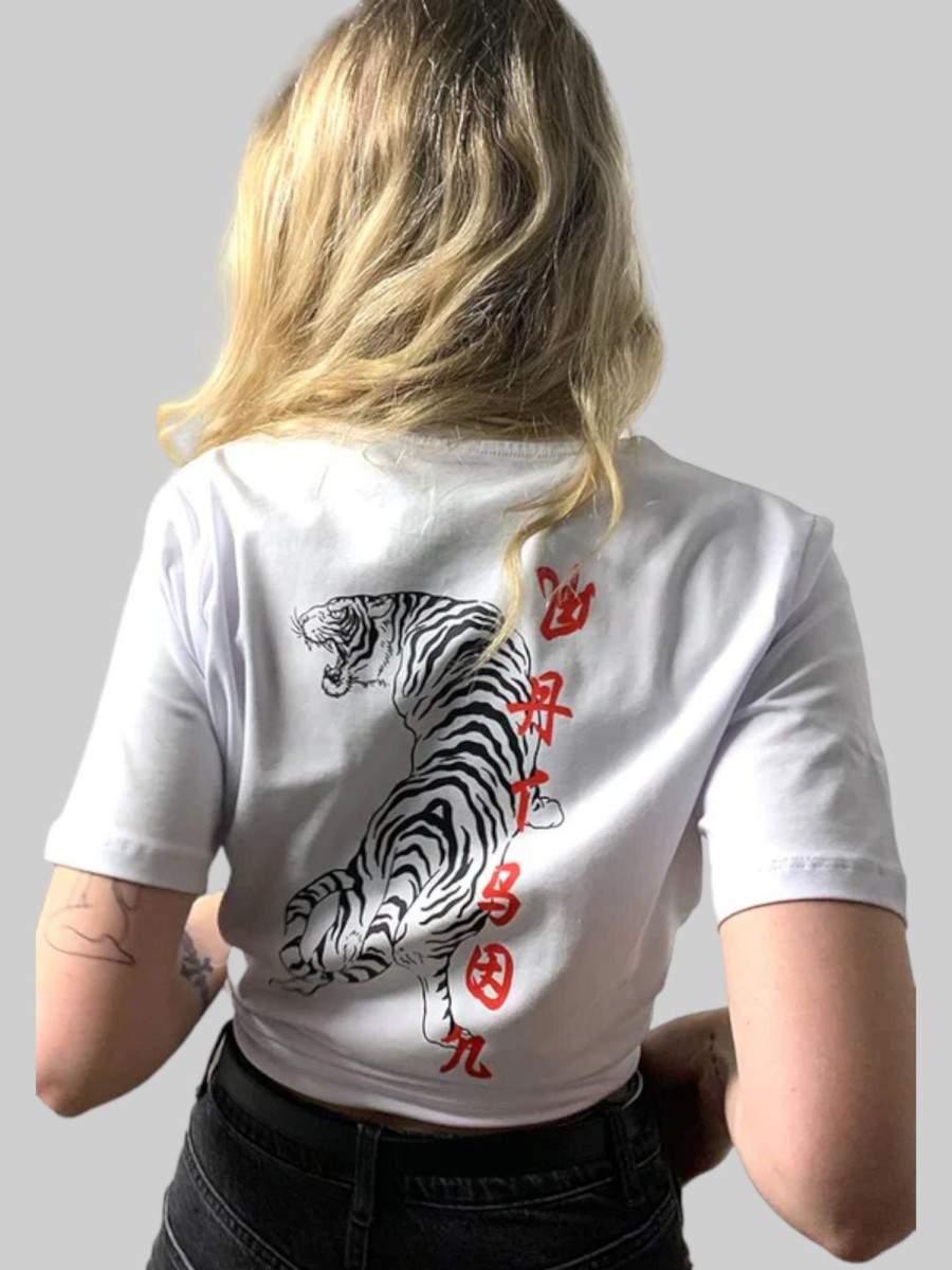 Toj Marie Watson | Marie Watson "Black Tiger" Tee - White